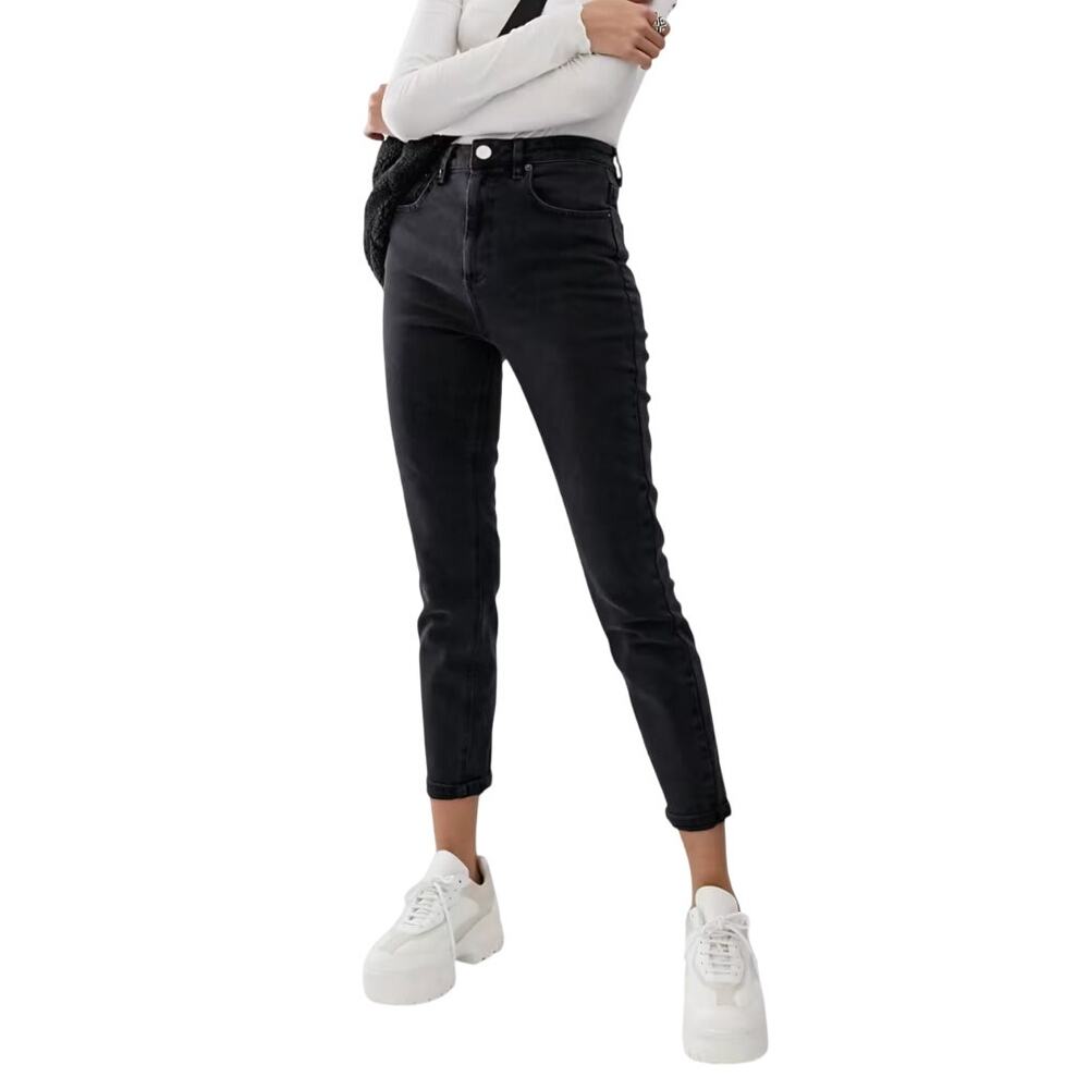 ASOS DESIGN Farleigh Slim Mom Jeans 34x30 US 18 Washed Black High Rise NWOT